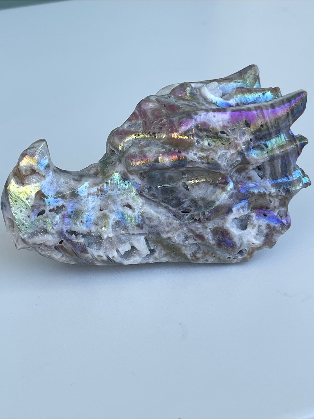 Dragon Head Aura Sphalerite Druzy Crystal Carving Medium Size